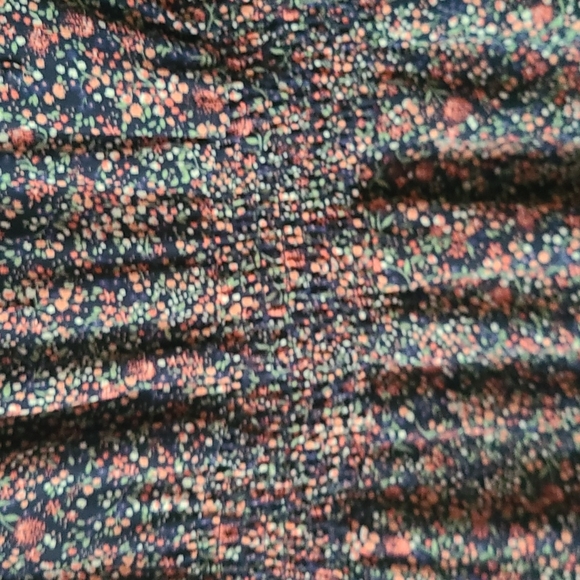 EUC J.Crew navy floral long sleeve dress flowy XL elastic waist spring - Picture 2 of 5